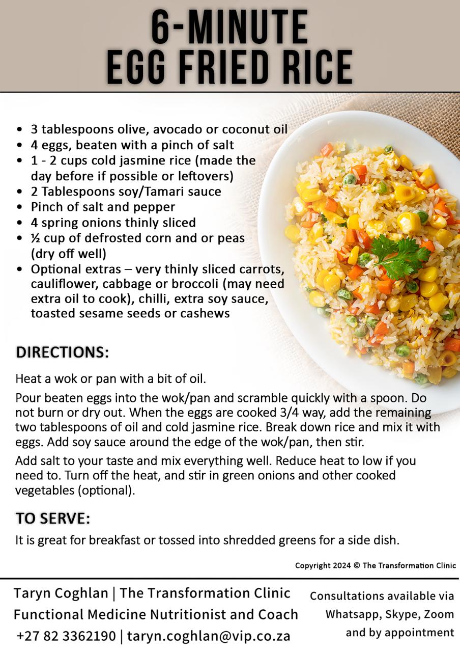 Taryn Rice 6-Minute Egg Fried Rice | Taryn Coghlan | The Transformation Clinic